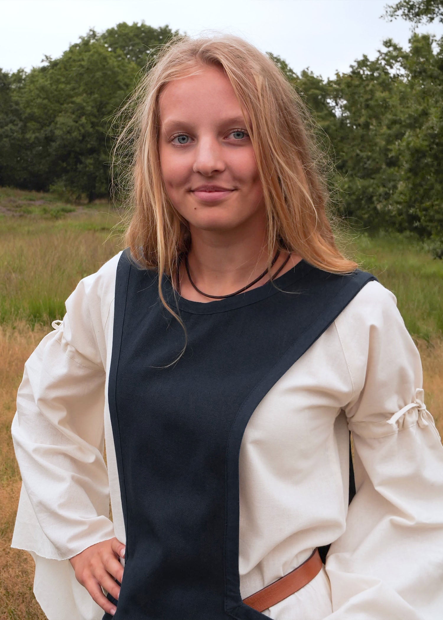 mittelalter berkleid surcot andra dunkelblau