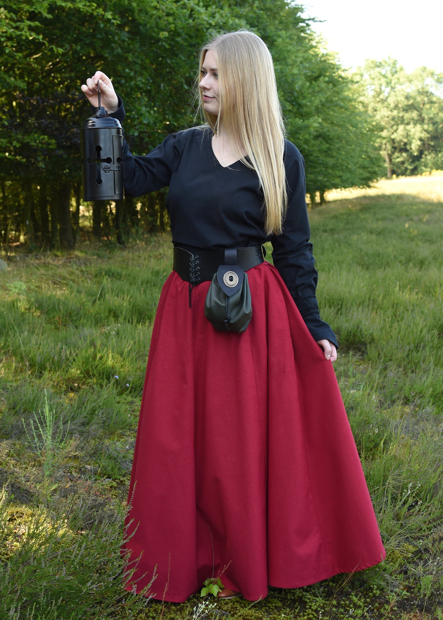 mittelalter bluse aila mit schnuerung schwarz