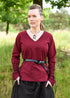 Mittelalter Bluse Aila: Elegante Schnürung in Weinrot