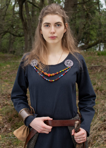 schlichtes mittelalterkleid afra aus canvas dunkelblau