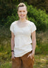 Luftige Mittelalter Kurzarm Bluse Aren, Natur