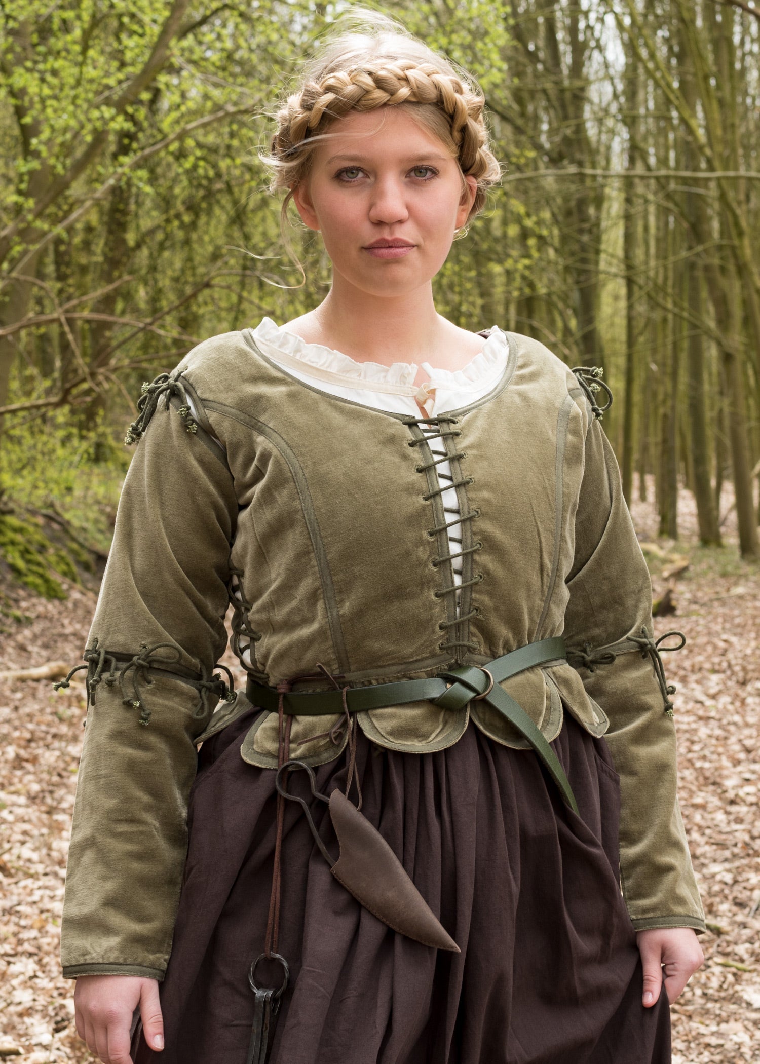Griselda Samt Miederjacke in Grün