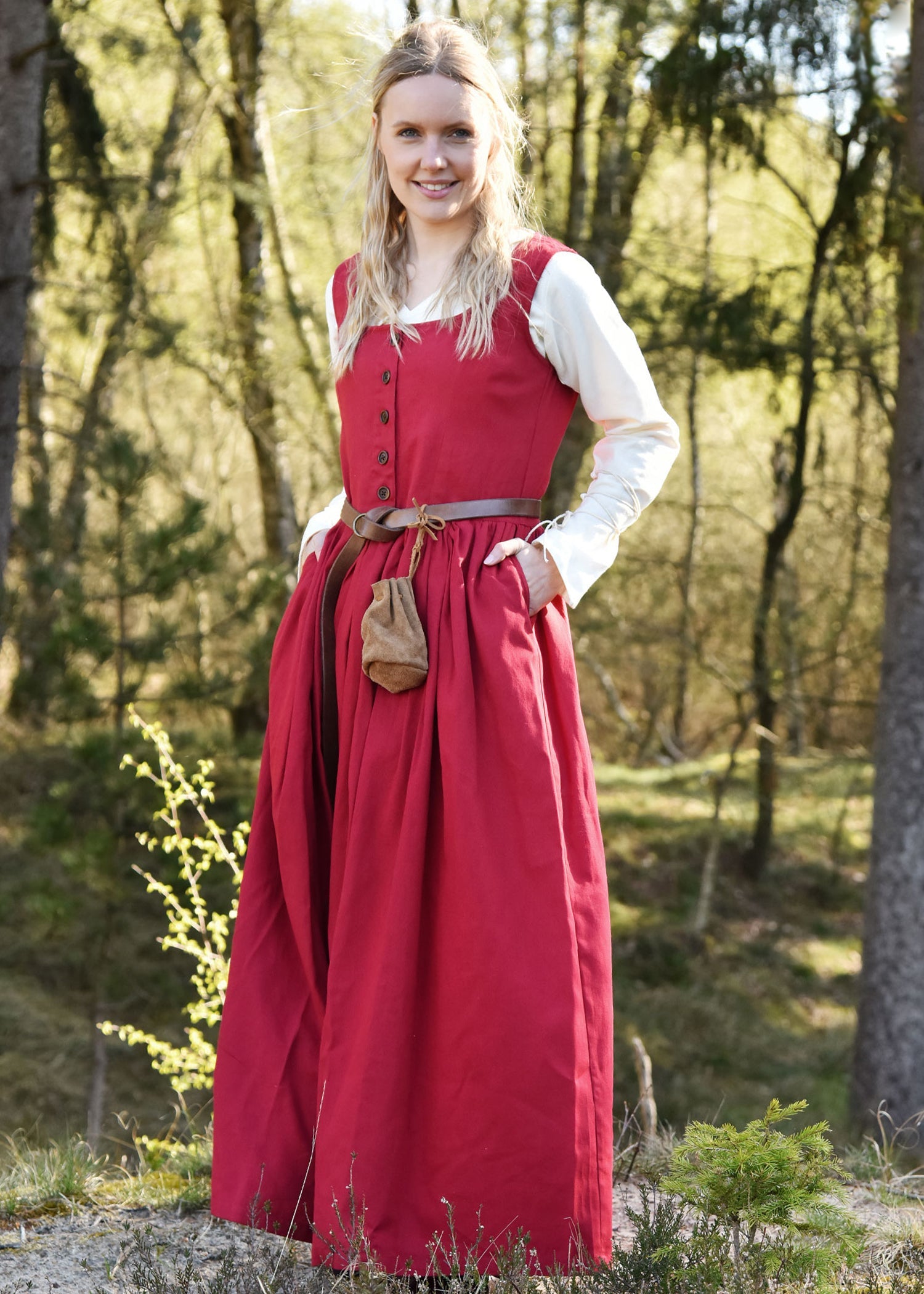 Mittelalter Trägerkleid Lene in Rot