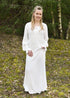 Weißes Mittelalter Unterkleid mit Crinkle Effekt