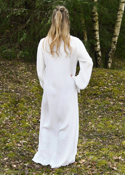 leichtes mittelalter unterkleid mit crinkleeffekt weiss