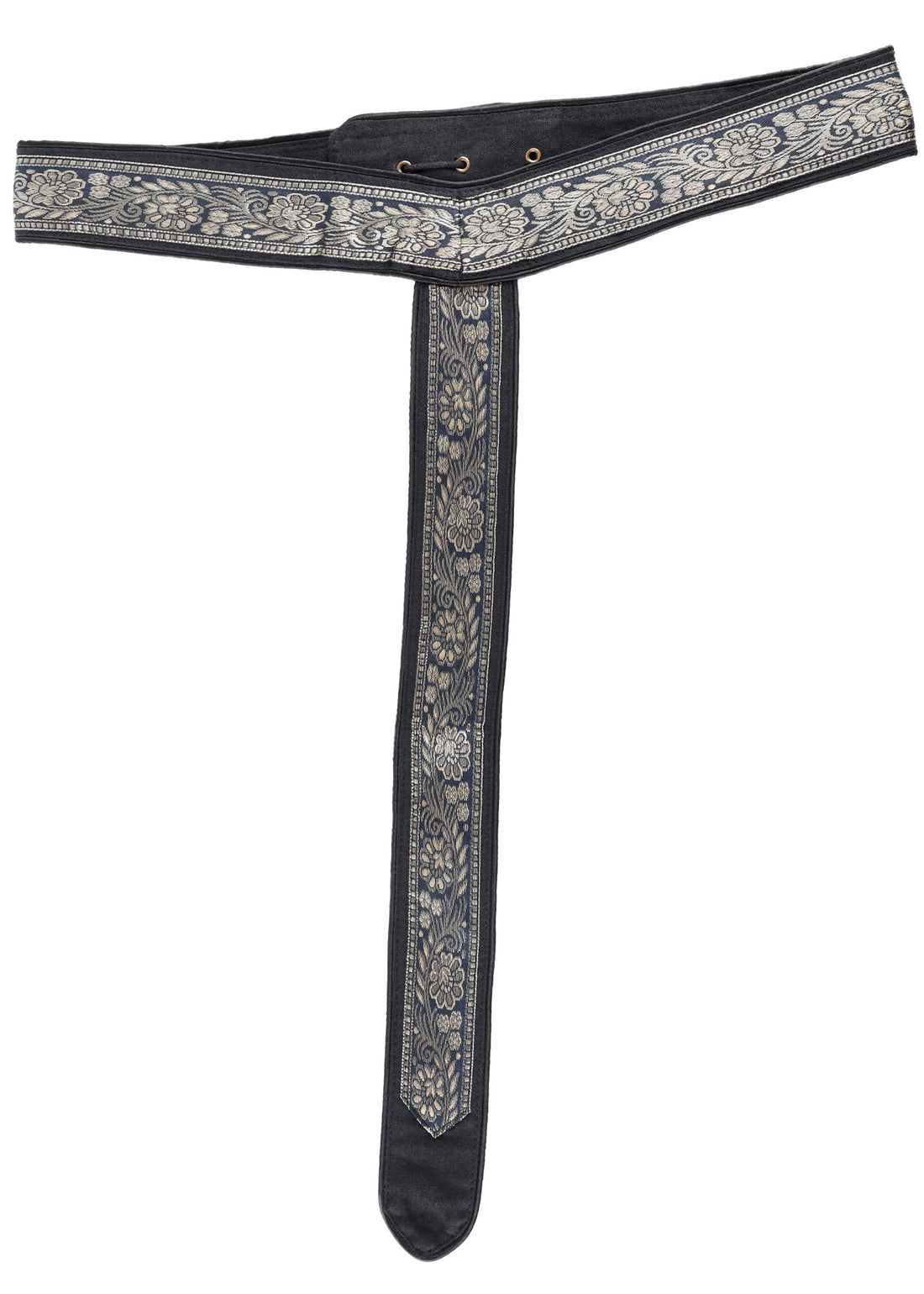 medieval belt y fabric belt with border black