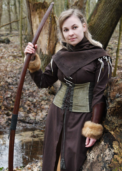 Samt Corsage Anik in Grün – Ideal für LARP &amp; Mittelalter