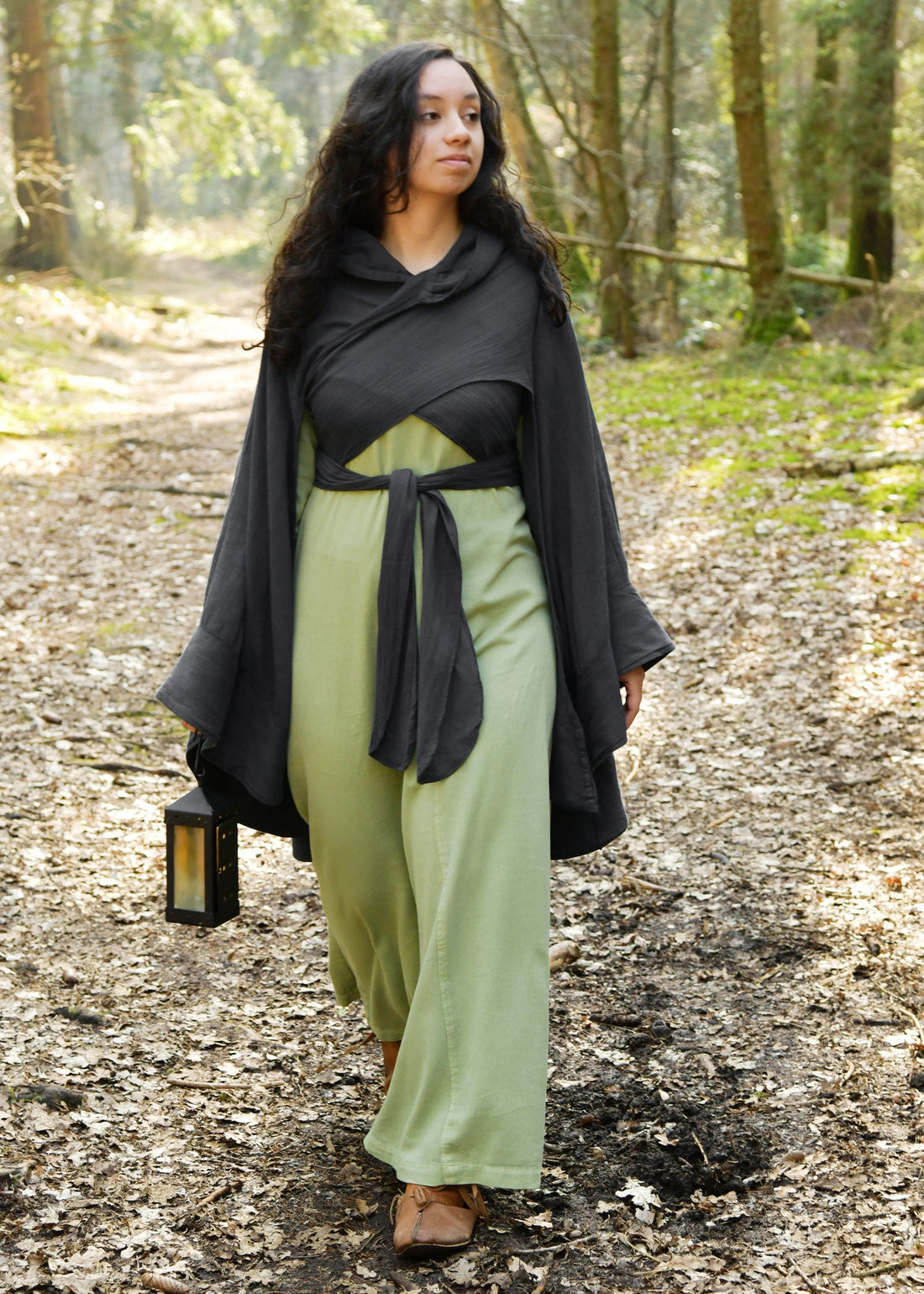 Edles Morgana Wende Cape aus Samt mit Kapuze