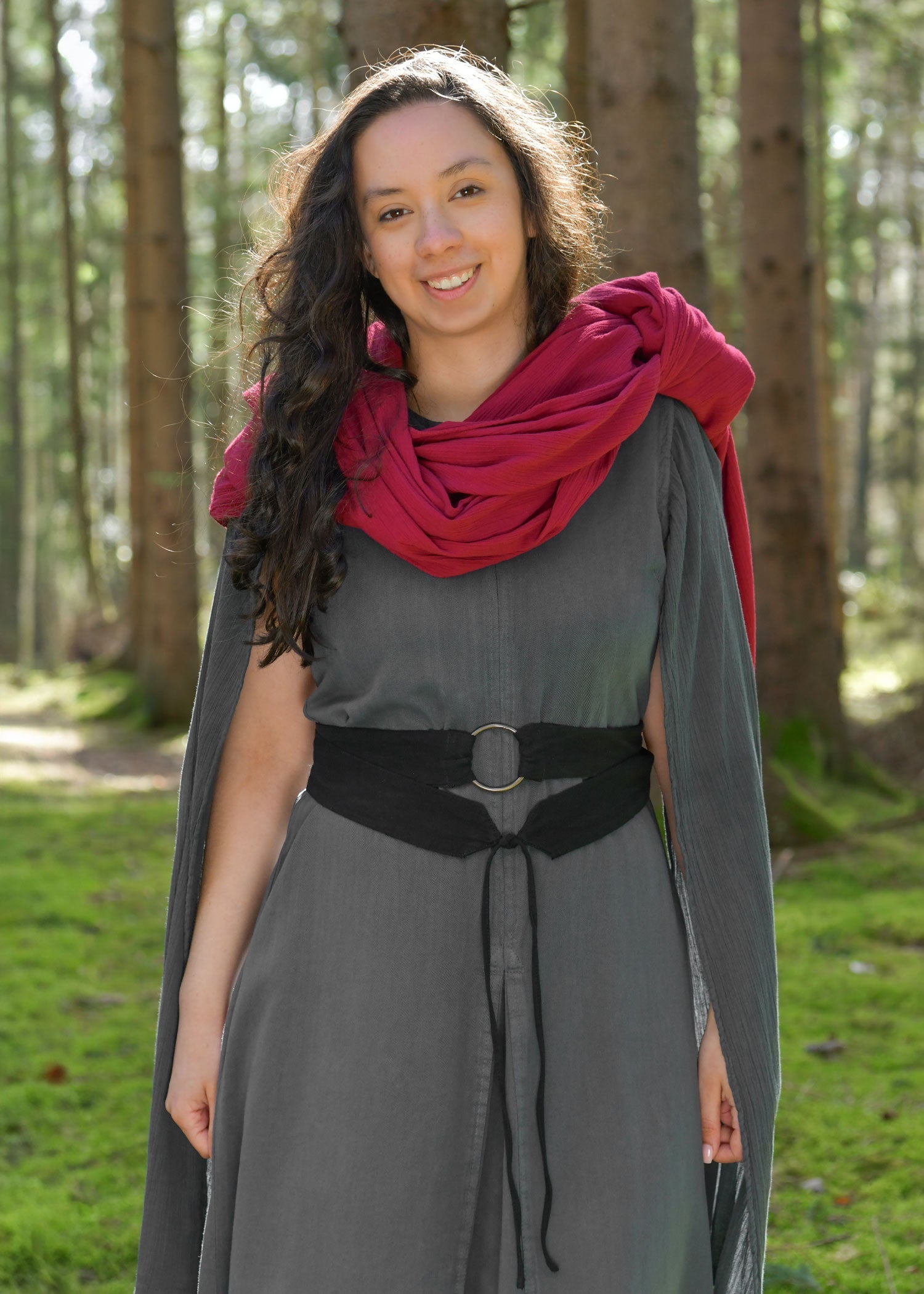 Mittelalter Doppelgürtel aus Baumwolle, Schwarz