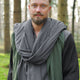 Wollfilz-Schal Grau für Mittelalter & LARP