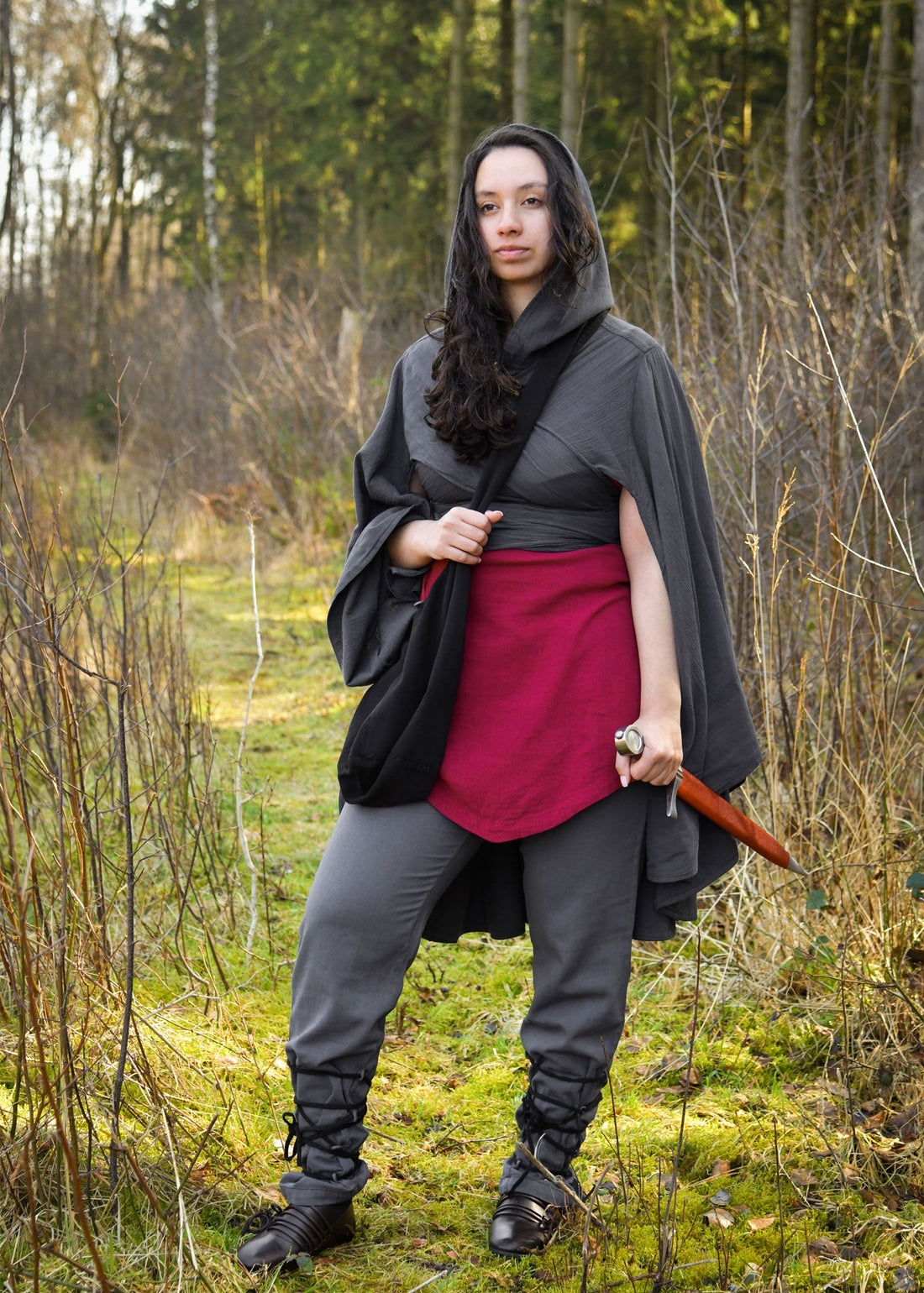 damen tunika nimith gewaschenes weinrot