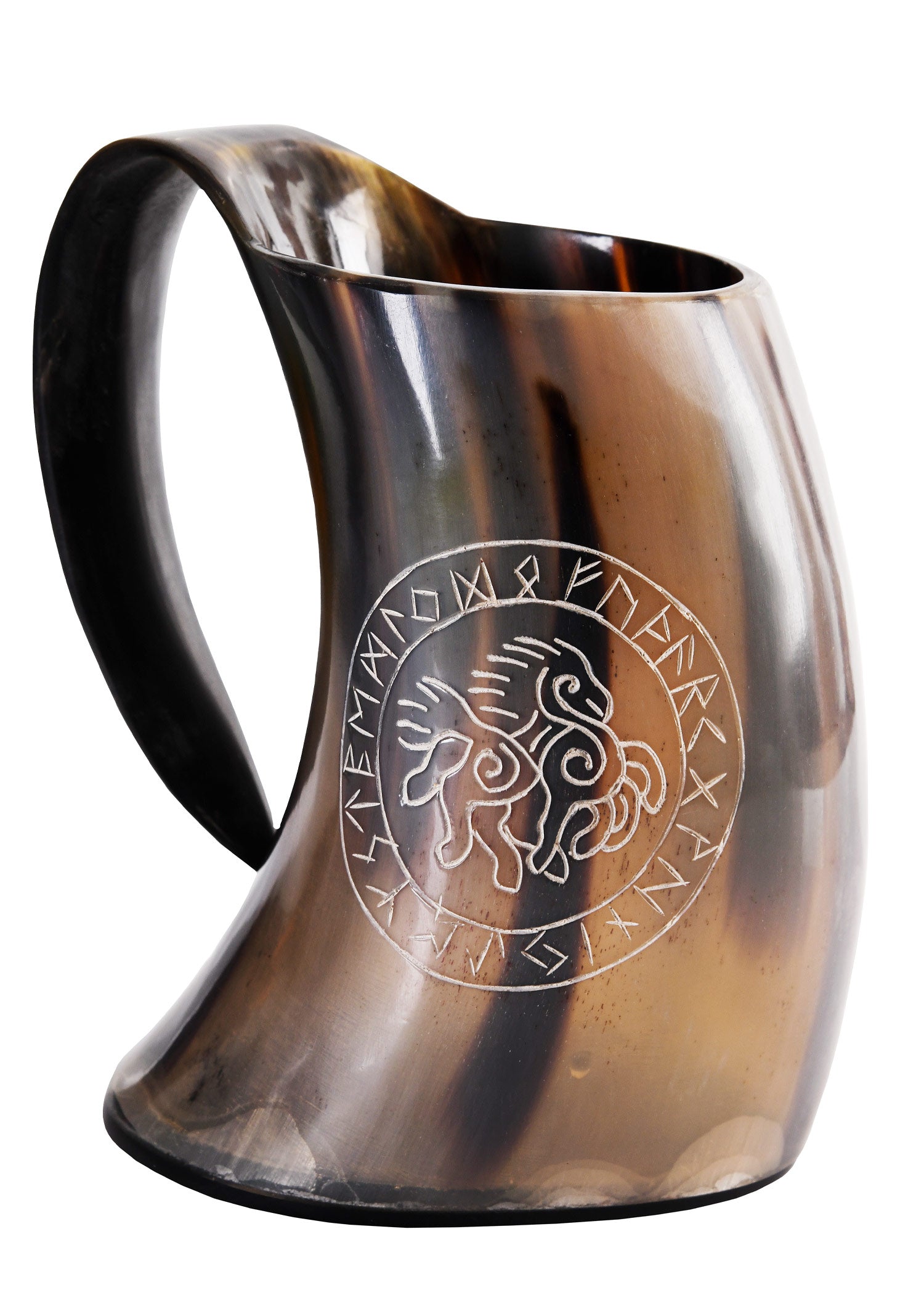 Horn Bierkrug Sleipnir   Handgefertigtes Unikat