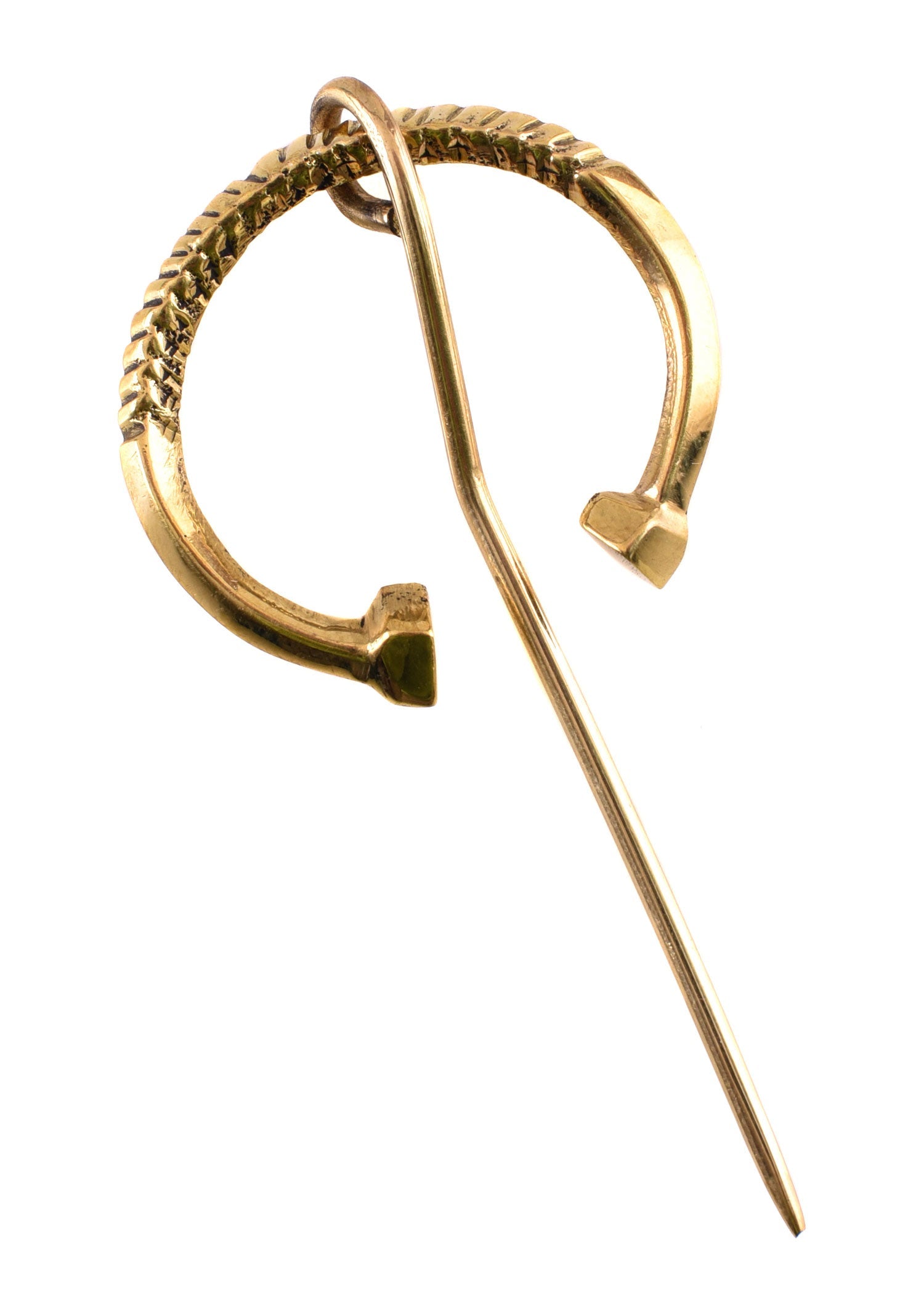 Messing Ringfibel 4cm – Kompakte Gewandschließe