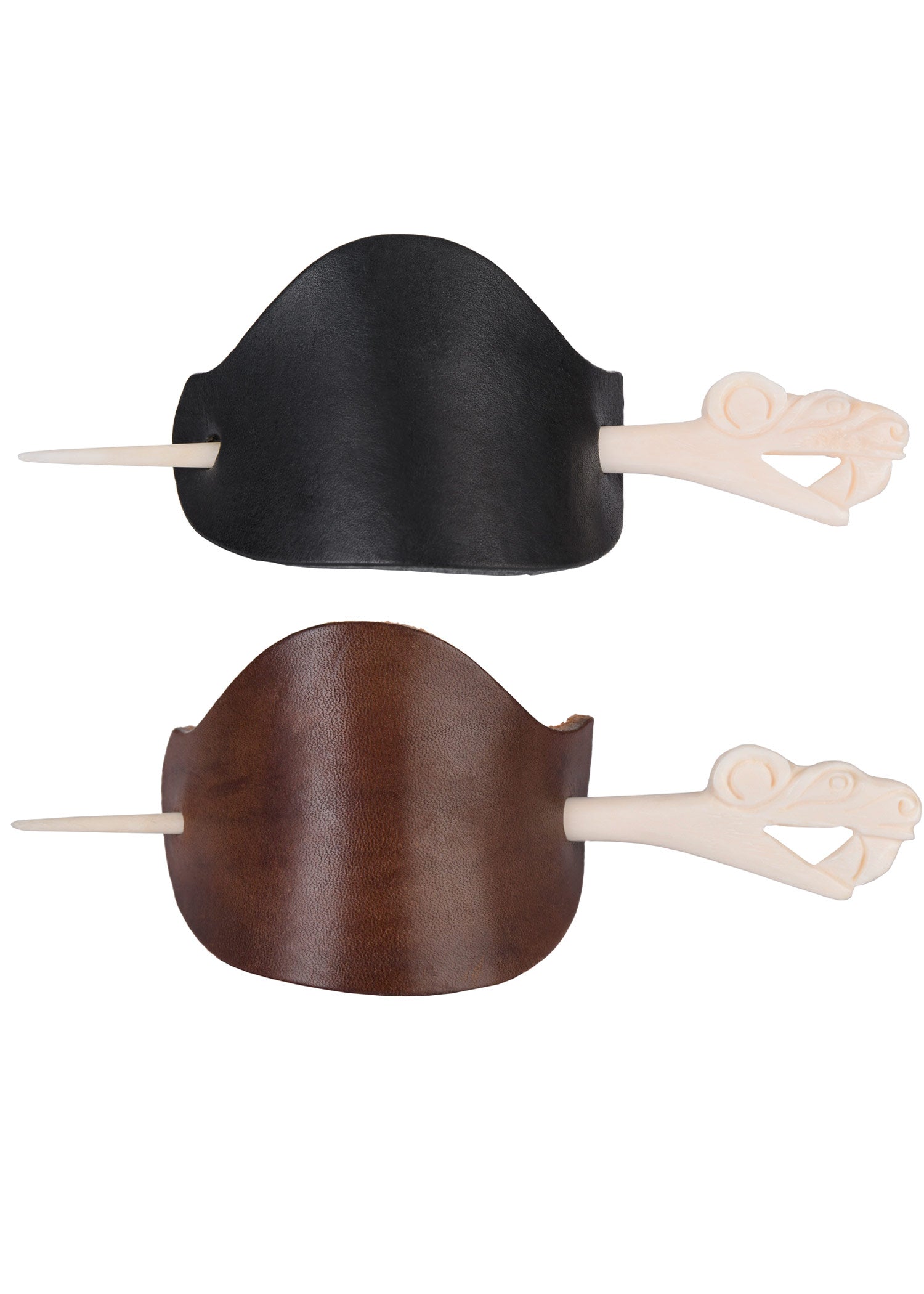 Authentische Wikinger Leder Haarspange &amp; Knochennadel