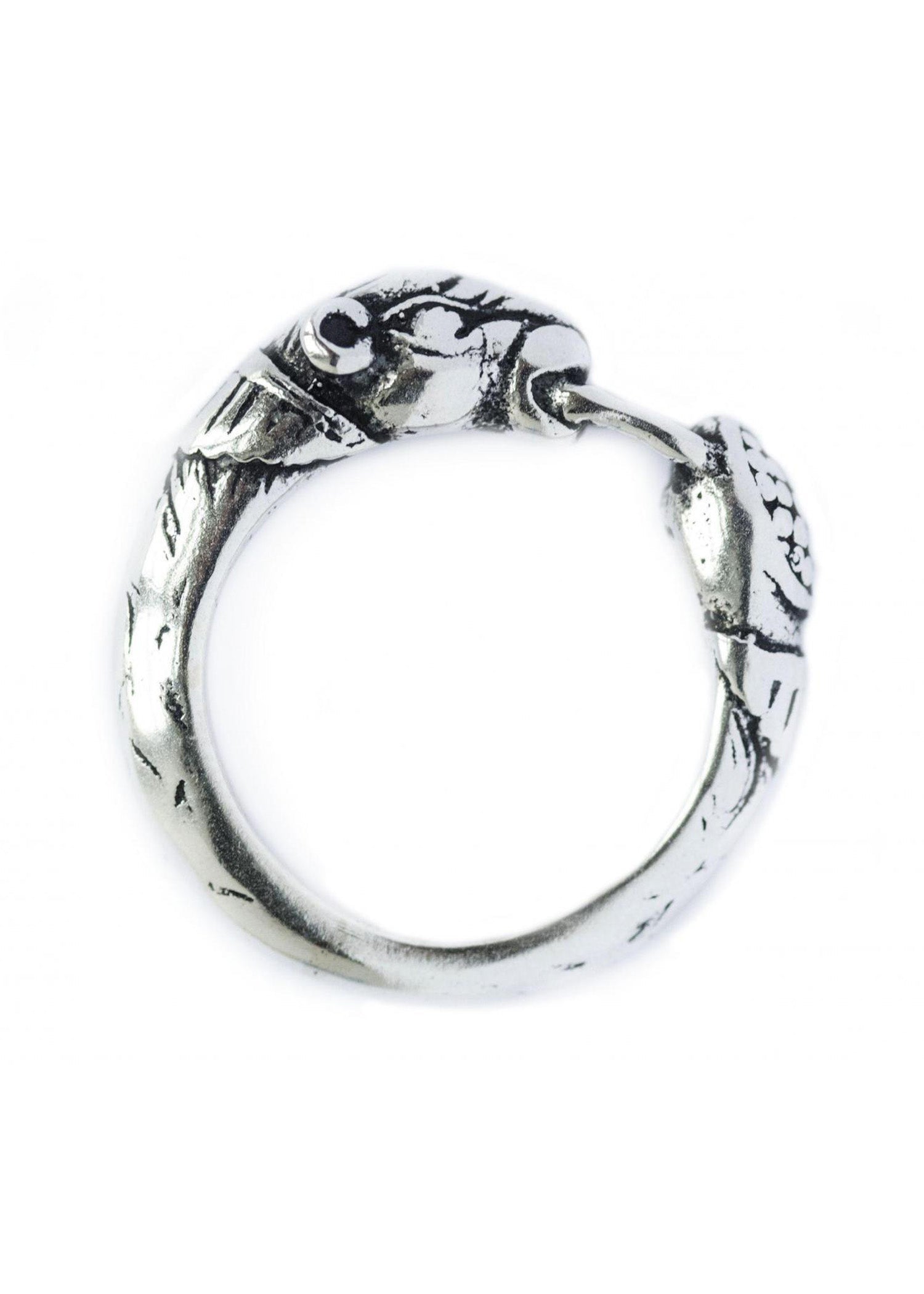 Massiver Wikinger Ring Hundekopf aus 925 Silber