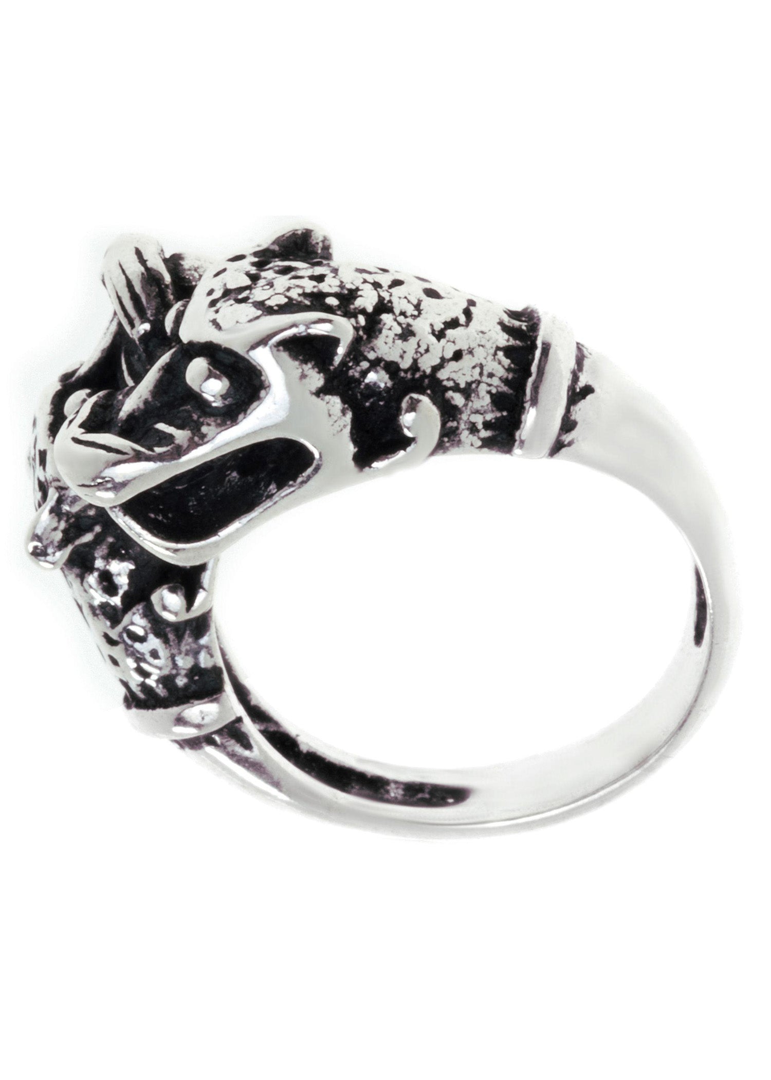 Silberner Wikingerring Odins Wölfe   925er Silber