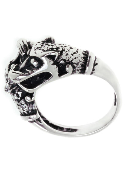 Silberner Wikingerring Odins Wölfe   925er Silber