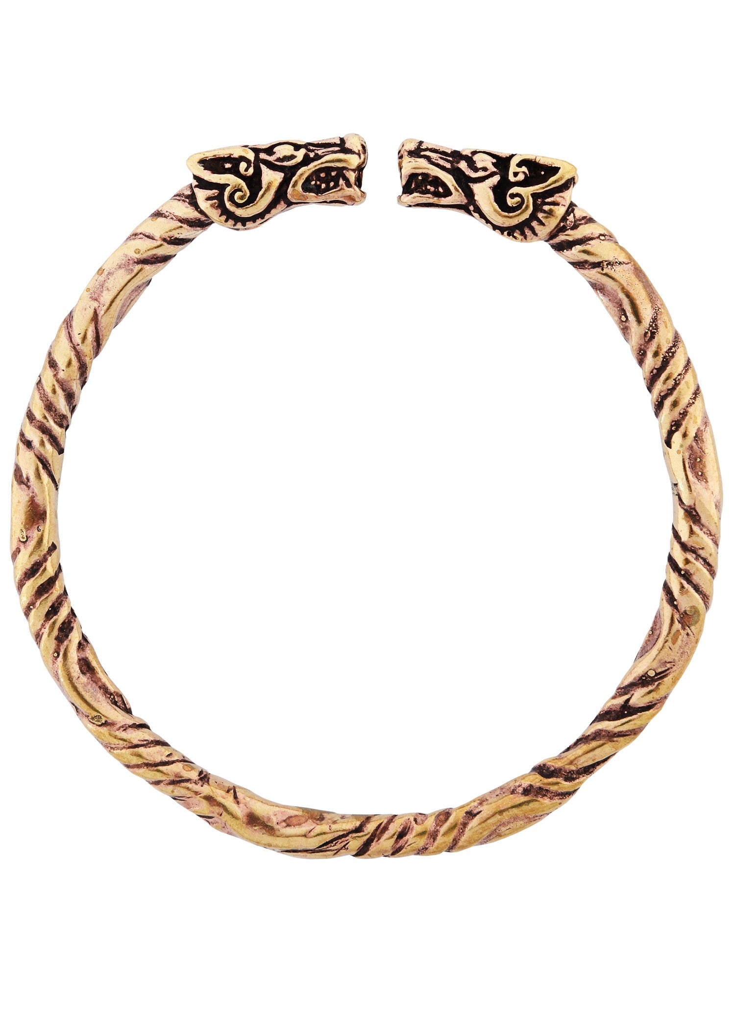 Wikinger Armreif Drachenköpfe Bronze