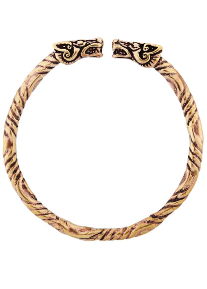 Wikinger Armreif Drachenköpfe Bronze