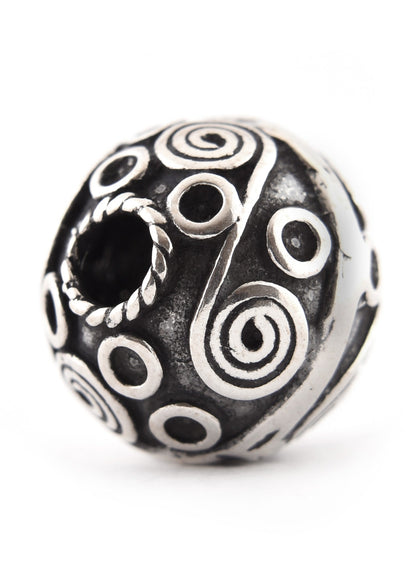 Silber Bartperle mit keltischen Spiralen aus 925er Silber