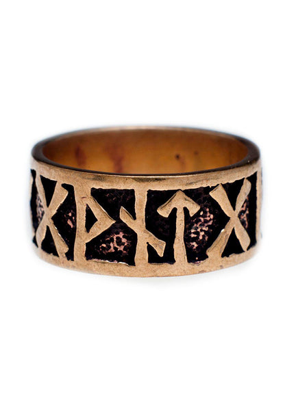 Massiver Runenring aus Bronze – Nordisches Design