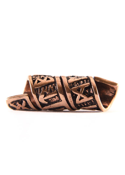 Bronze Bartperle &amp; Haarperle mit Runenspirale