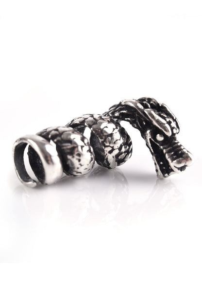 Silberne Wikinger Bartperle Drache   925er Sterling