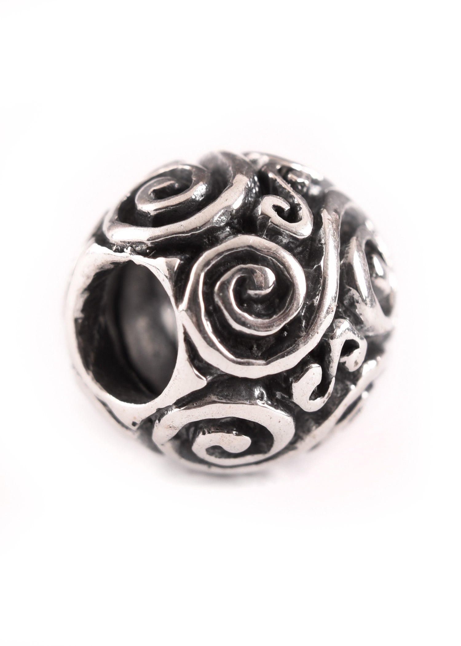 925 Silber Bartperle mit Doppelspiralen