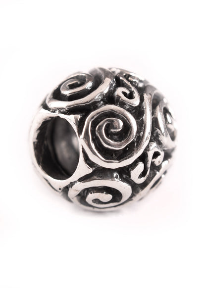 925 Silber Bartperle mit Doppelspiralen