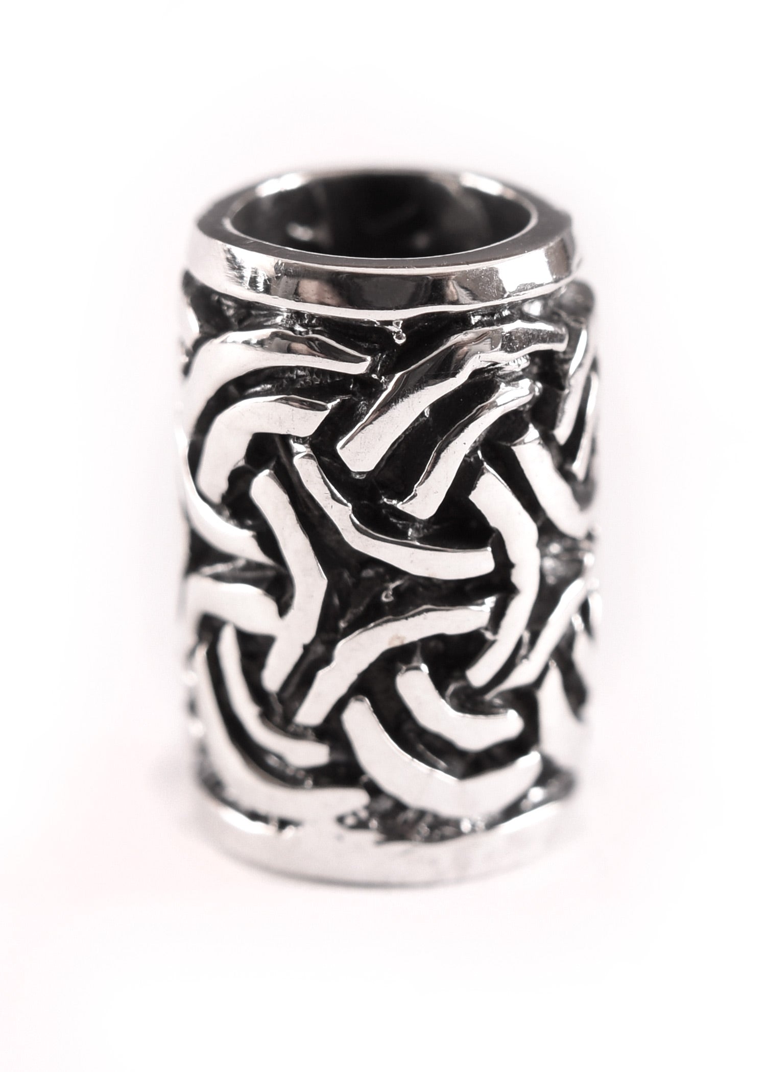 Silberne Bartperle &amp; Haarschmuck mit Keltenknoten