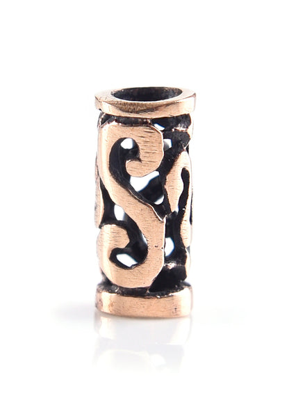 Edle Bronze Bartperle mit Kelten Spiralen