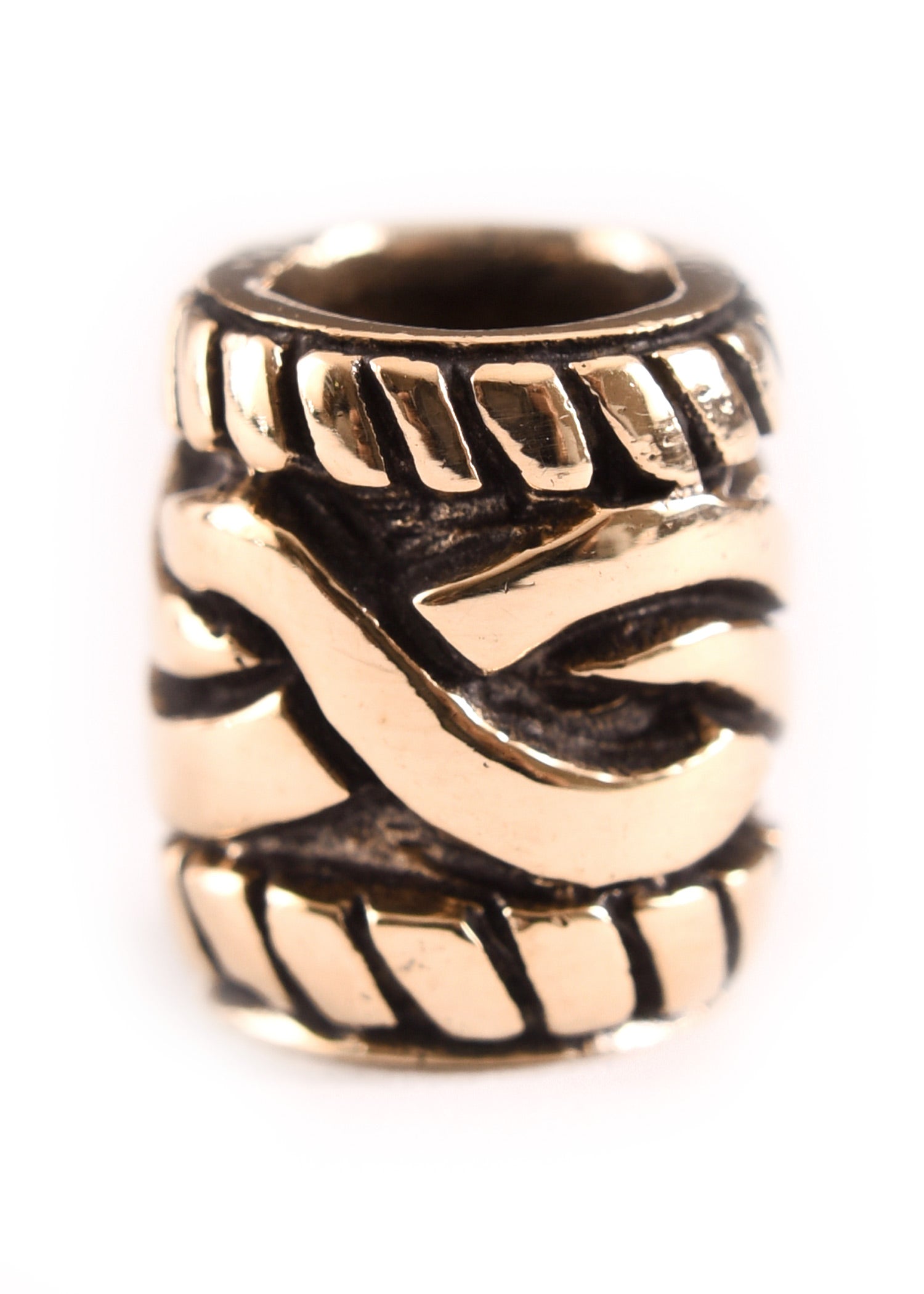 Bronze Bartperle &amp; Lockenperle mit Keltenmuster