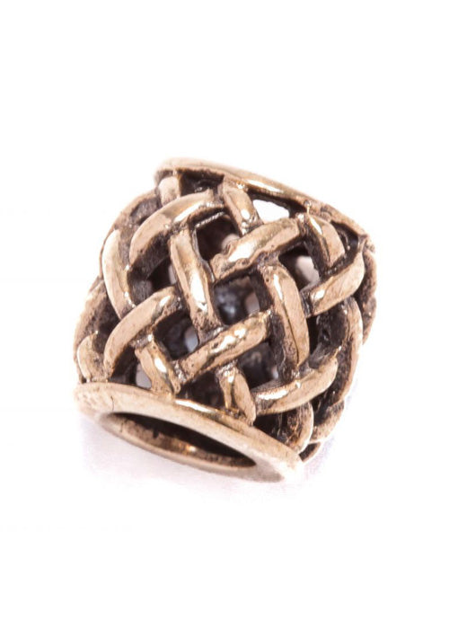 Wikinger Bart  &amp; Haarperle Bronze Flechtmuster