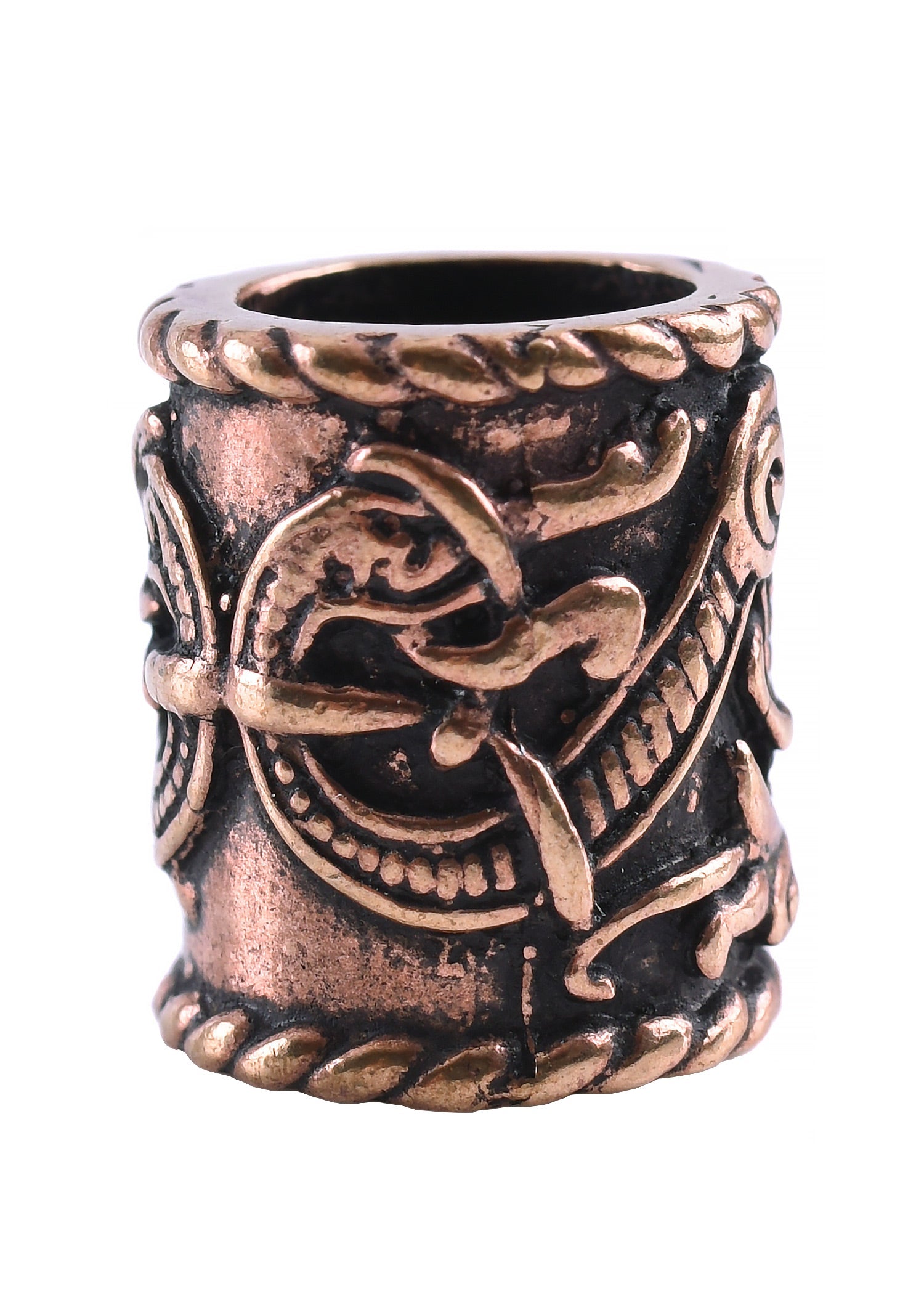 Wikinger Bartperle &amp; Haarschmuck Drache, Bronze