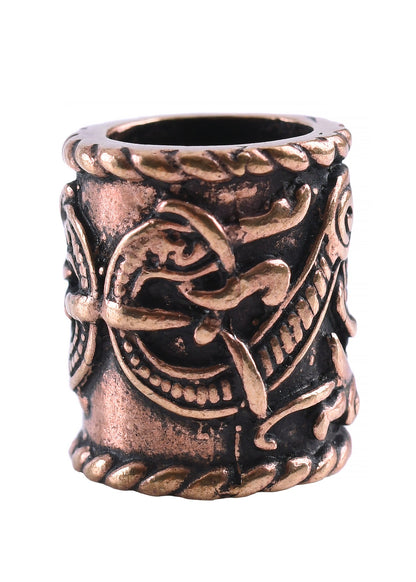 Wikinger Bartperle &amp; Haarschmuck Drache, Bronze