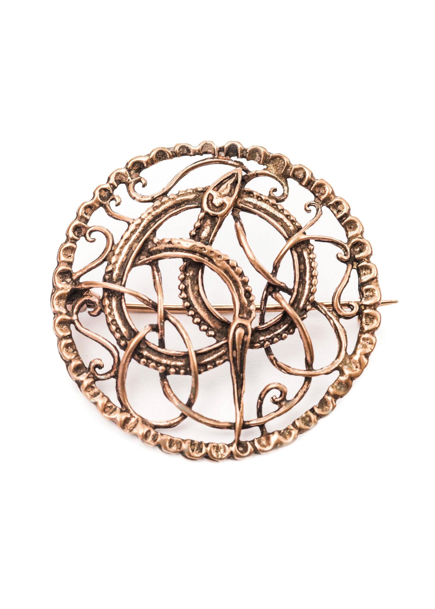 Wikinger Brosche Midgardschlange Bronze Replik