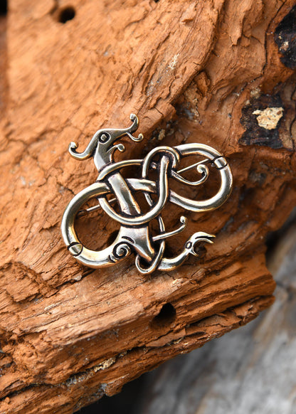 wikinger brosche drache aus bronze