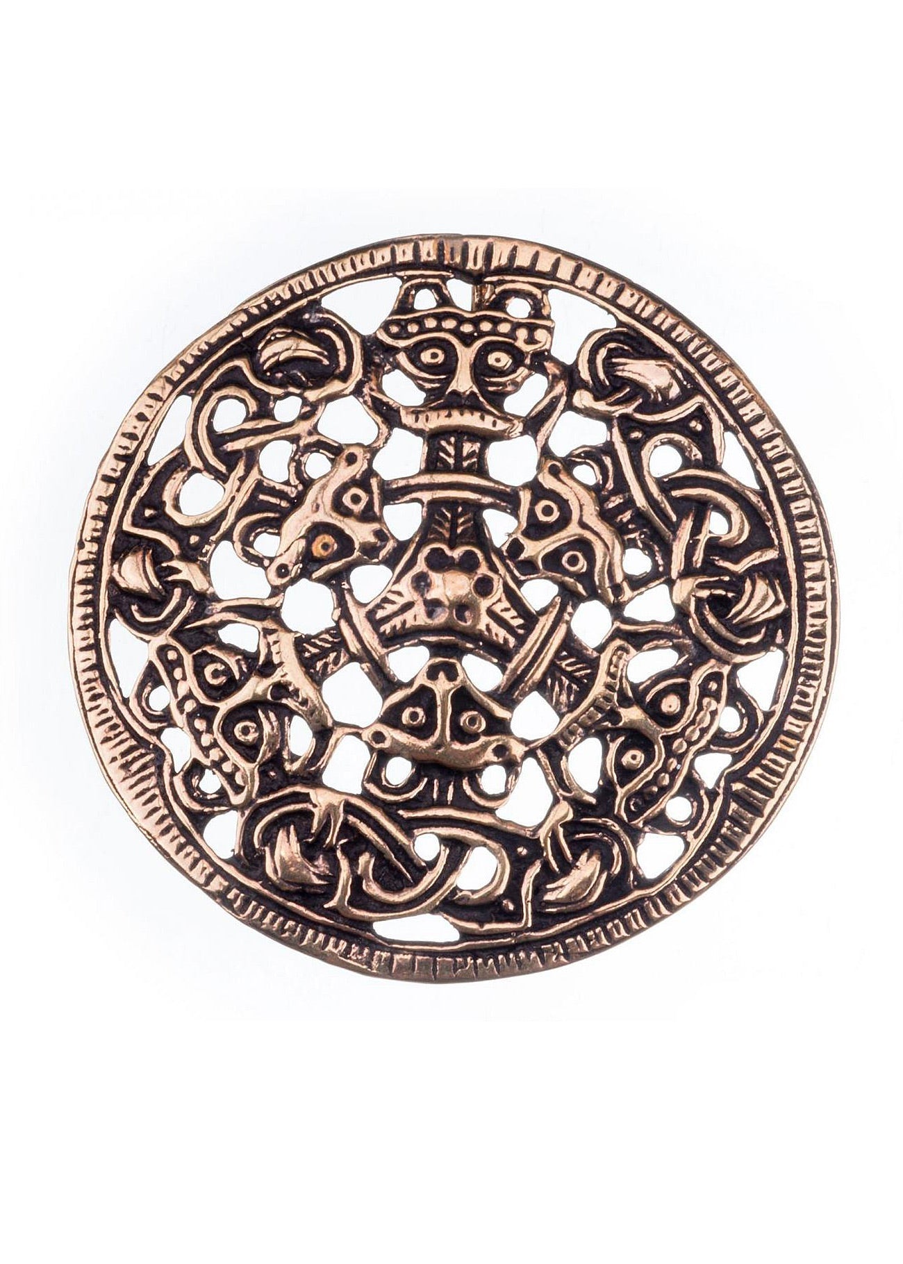 Edle Wikinger Brosche Borre Stil aus Bronze