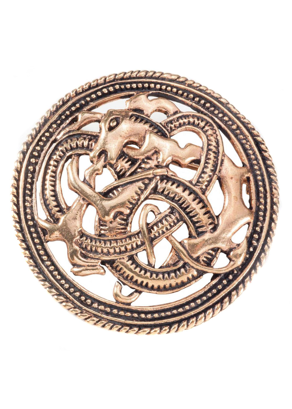 Wikinger Drachen Brosche Urnes Stil aus Bronze