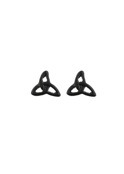 Keltische Triqueta Silber Ohrstecker Schwarz