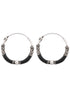 Edle 925 Sterling Silber Creolen in Schwarz (Paar)