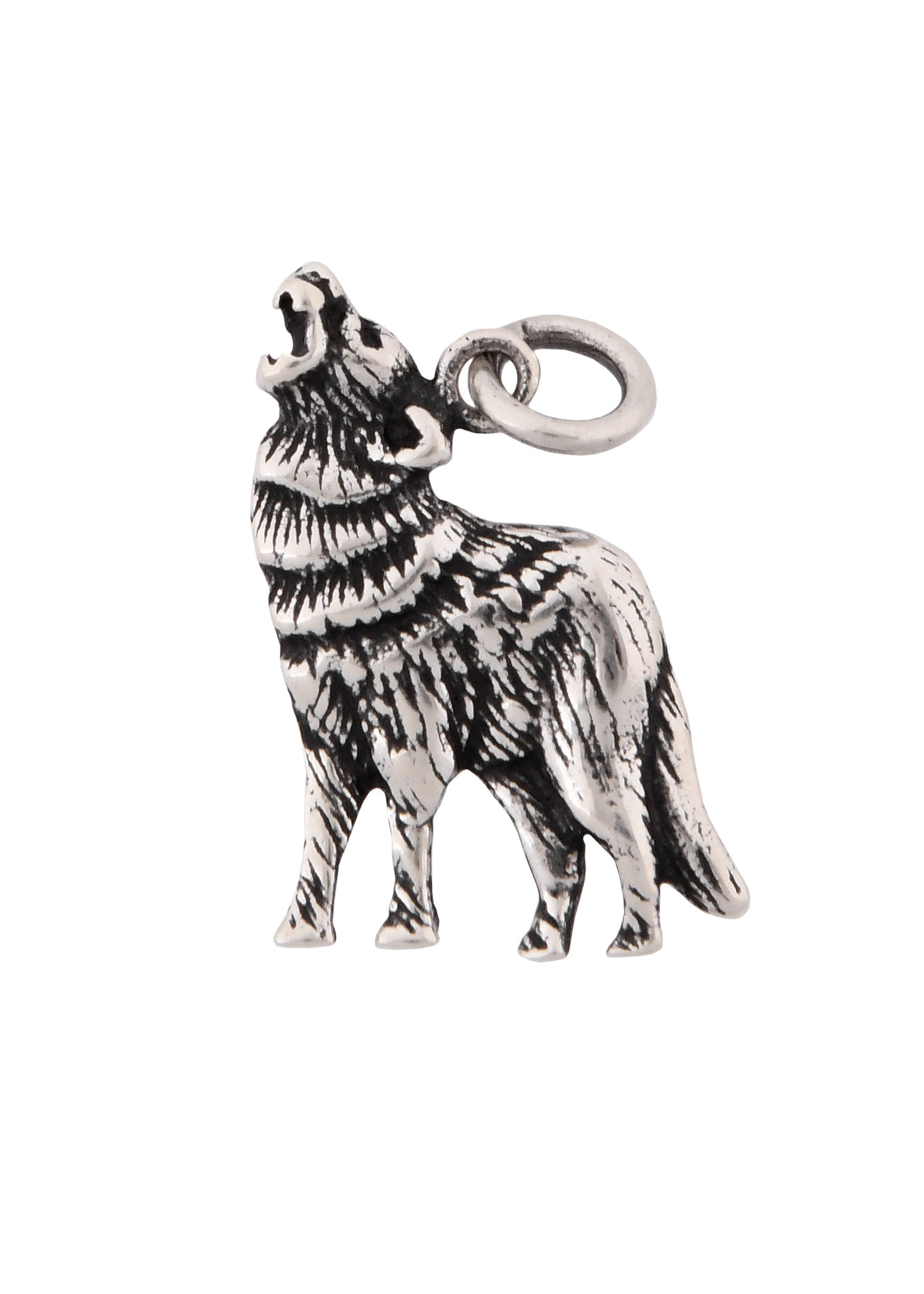 Silberner Wolfs Anhänger aus 925er Sterling Silber