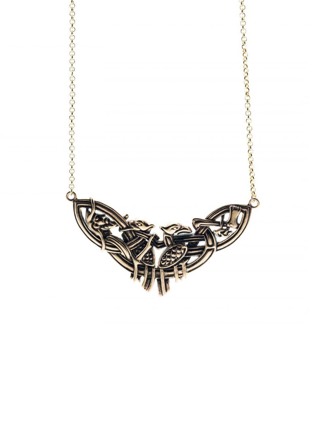 Keltische Welten: Bronze Halskette mit Vogel Motiv