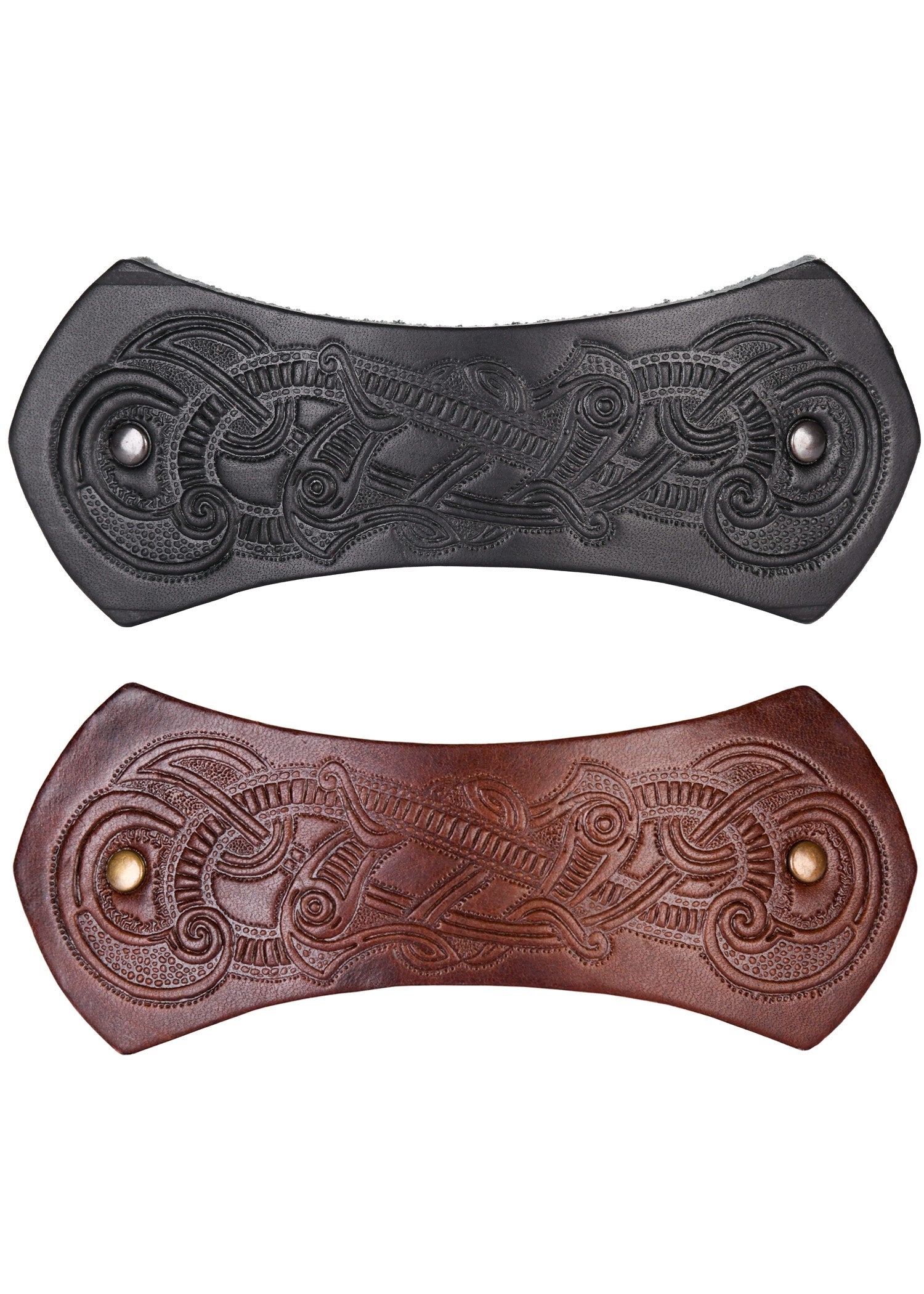 Wikinger Leder Haarspange mit Metall Clip