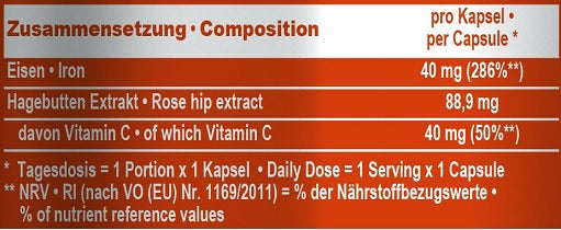 IronMaxx Eisen Vitamin C 130 Kapseln