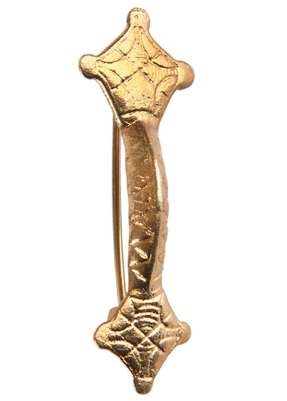 Filigrane Messing Fibel, 5,1 x 1,7 cm
