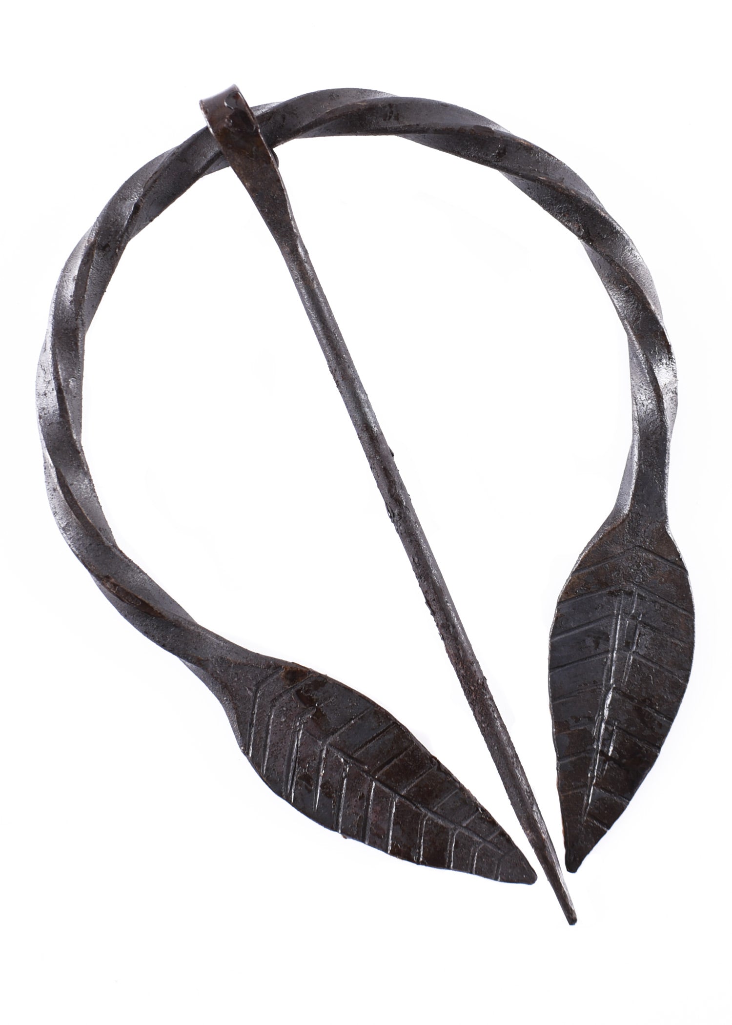 Handgeschmiedete Blatt Ringfibel   Historische Schließe