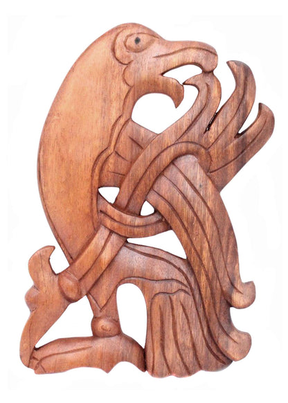 Handgeschnitzter Wikinger Greifvogel Wandschmuck aus Holz