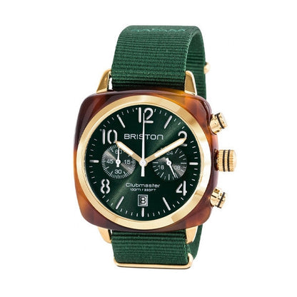 Briston Clubmaster Classic Chrono – Gold/British Green