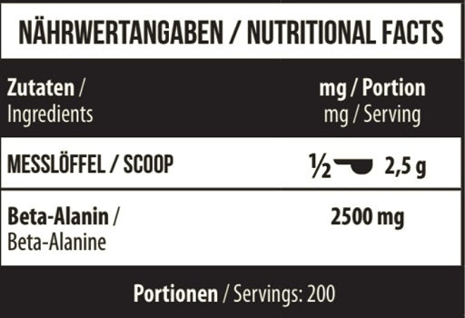 mst beta alanine raw 500g